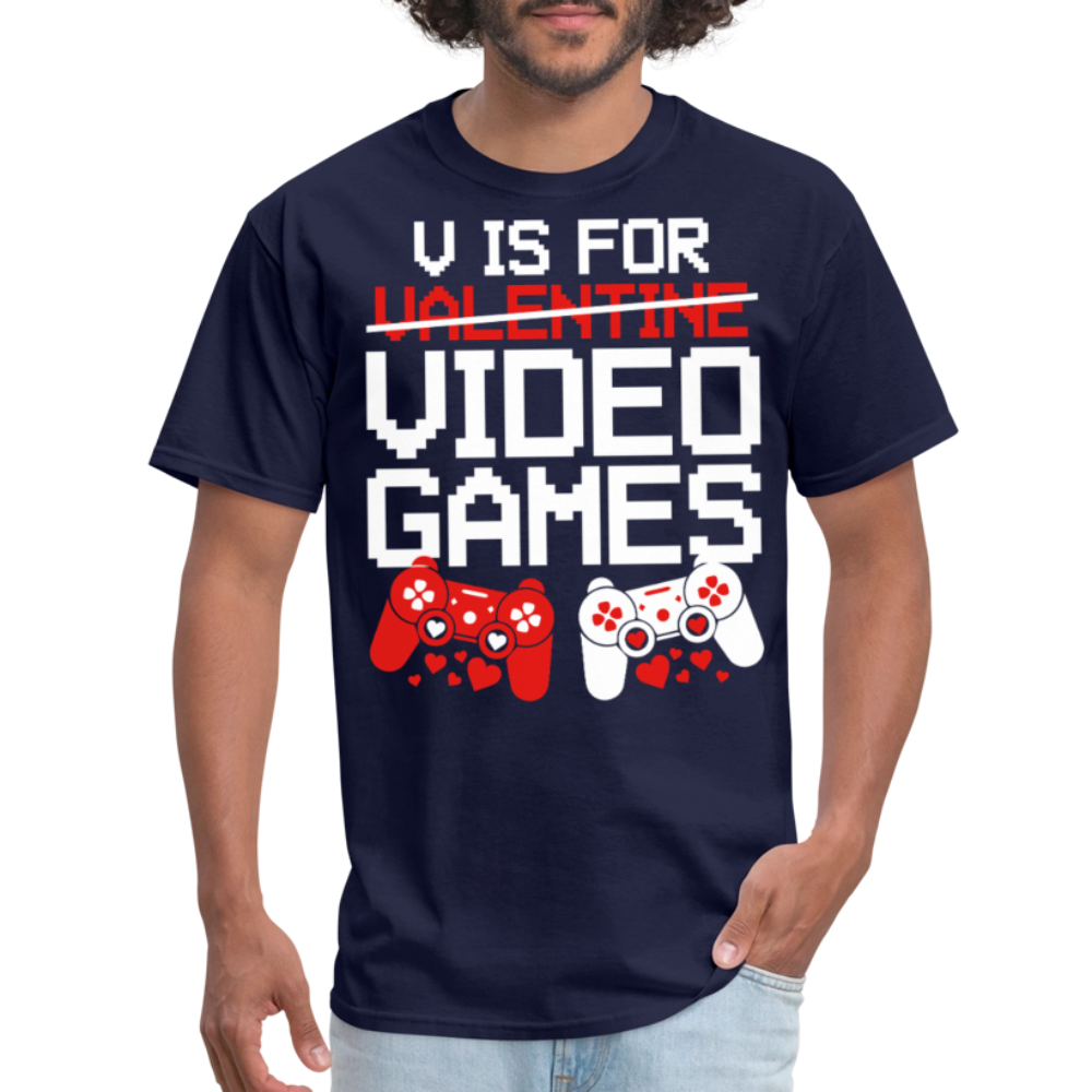 Valentine’s Day Gifts For Gamers Funny Gaming Couple Matching T-shirt - navy