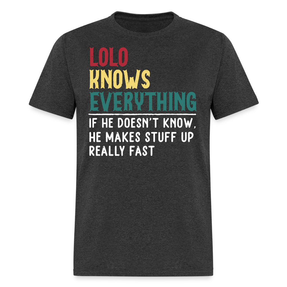 Lolo Knows Everything Filipino Grandfather T-shirt - heather black