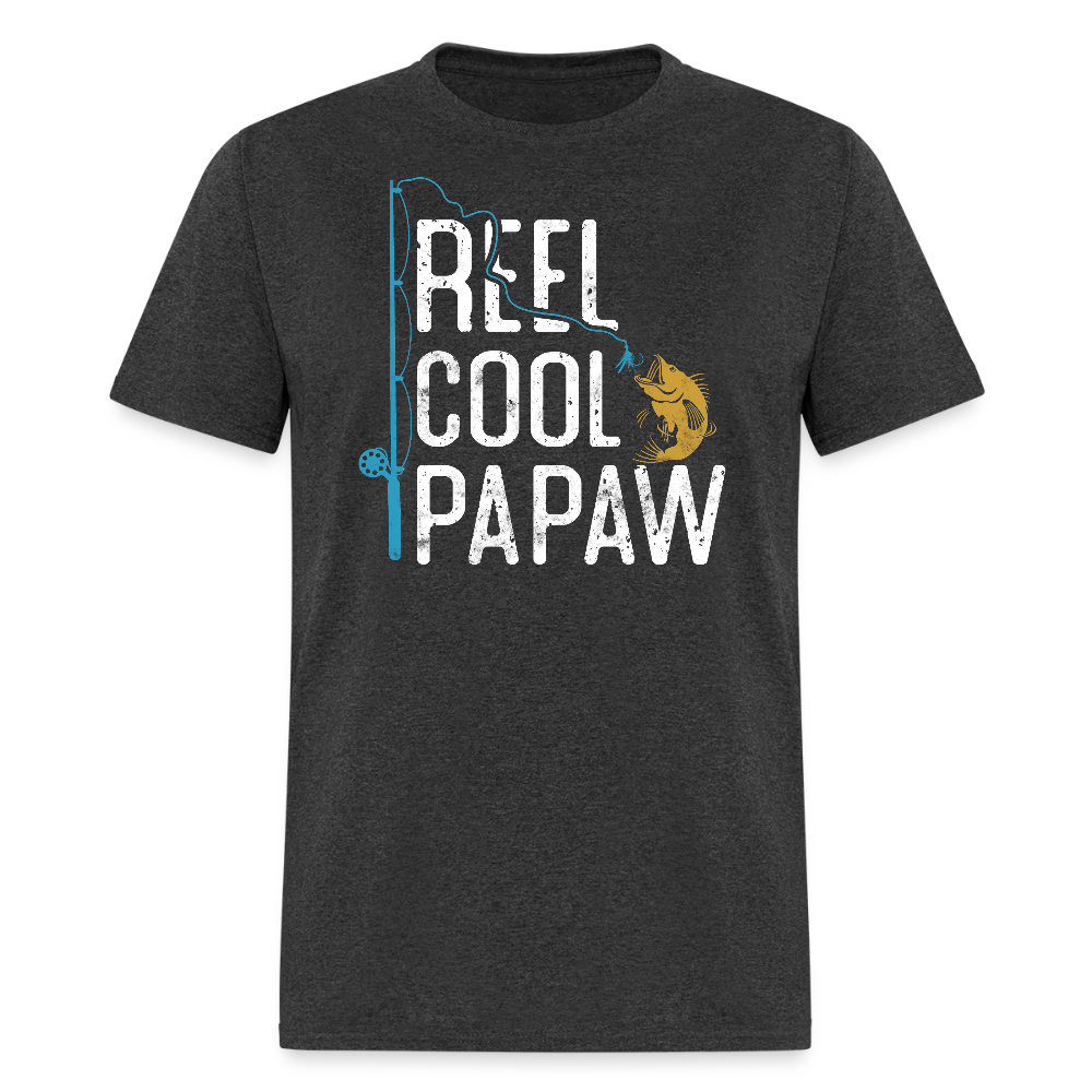 Reel Cool Papaw Fishing Father’s Day T-shirt - heather black