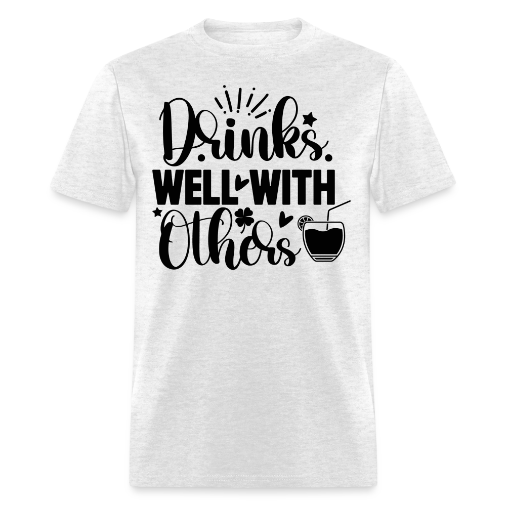 St. Patrick's Day Tee – Drinks Well with Others Shirt - light heather gray