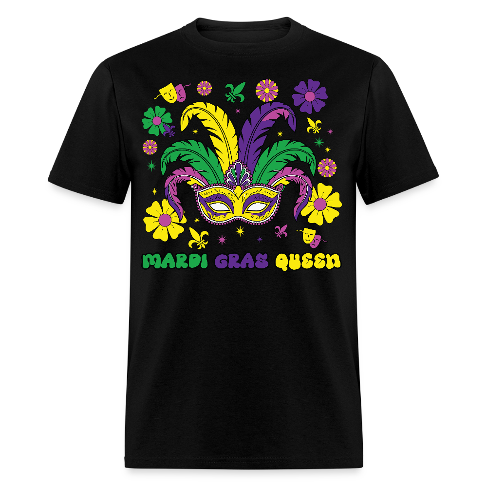 Mardi Gras Queen Shirt For Women Jester Mask Mardi Gras T-shirt - black