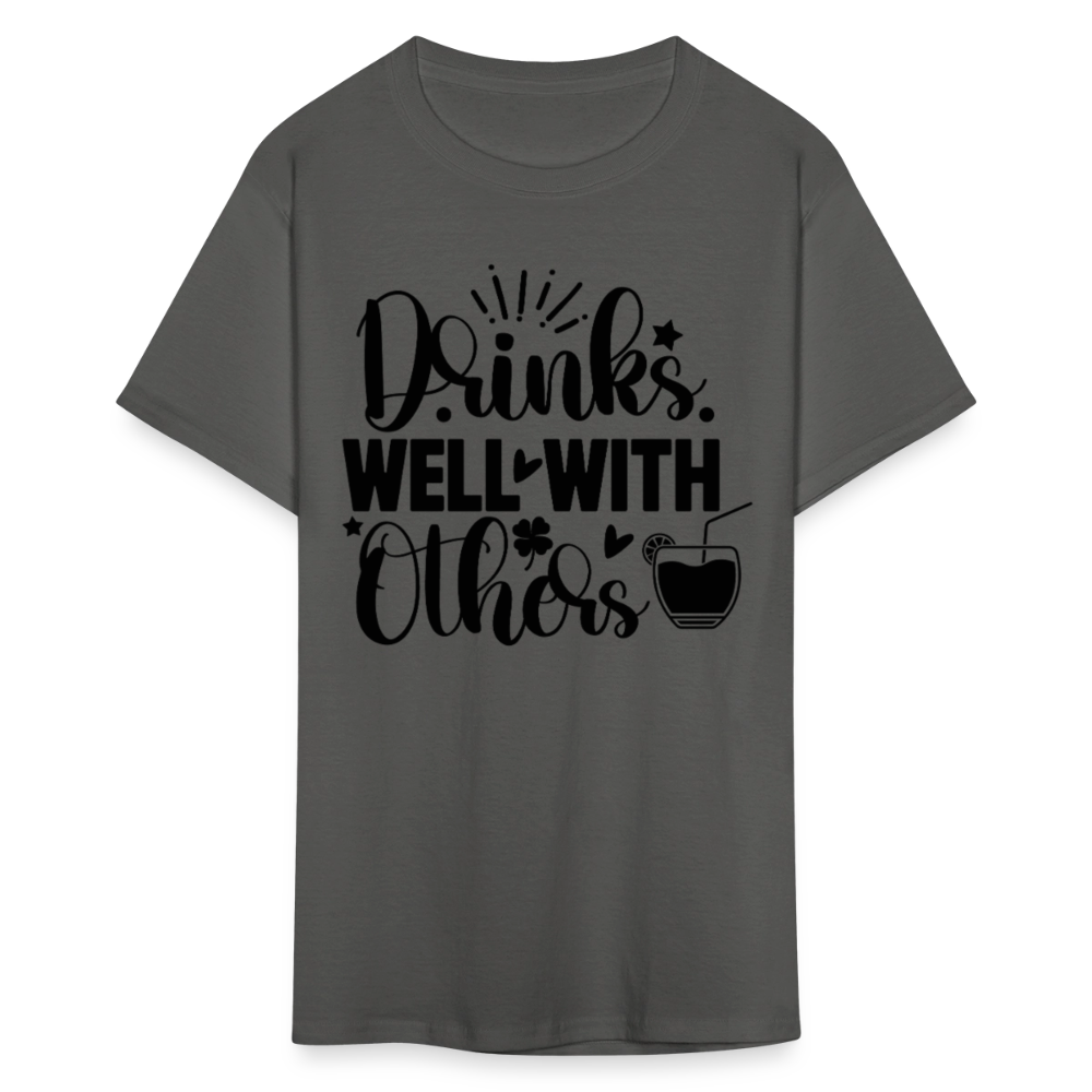 St. Patrick's Day Tee – Drinks Well with Others Shirt - charcoal