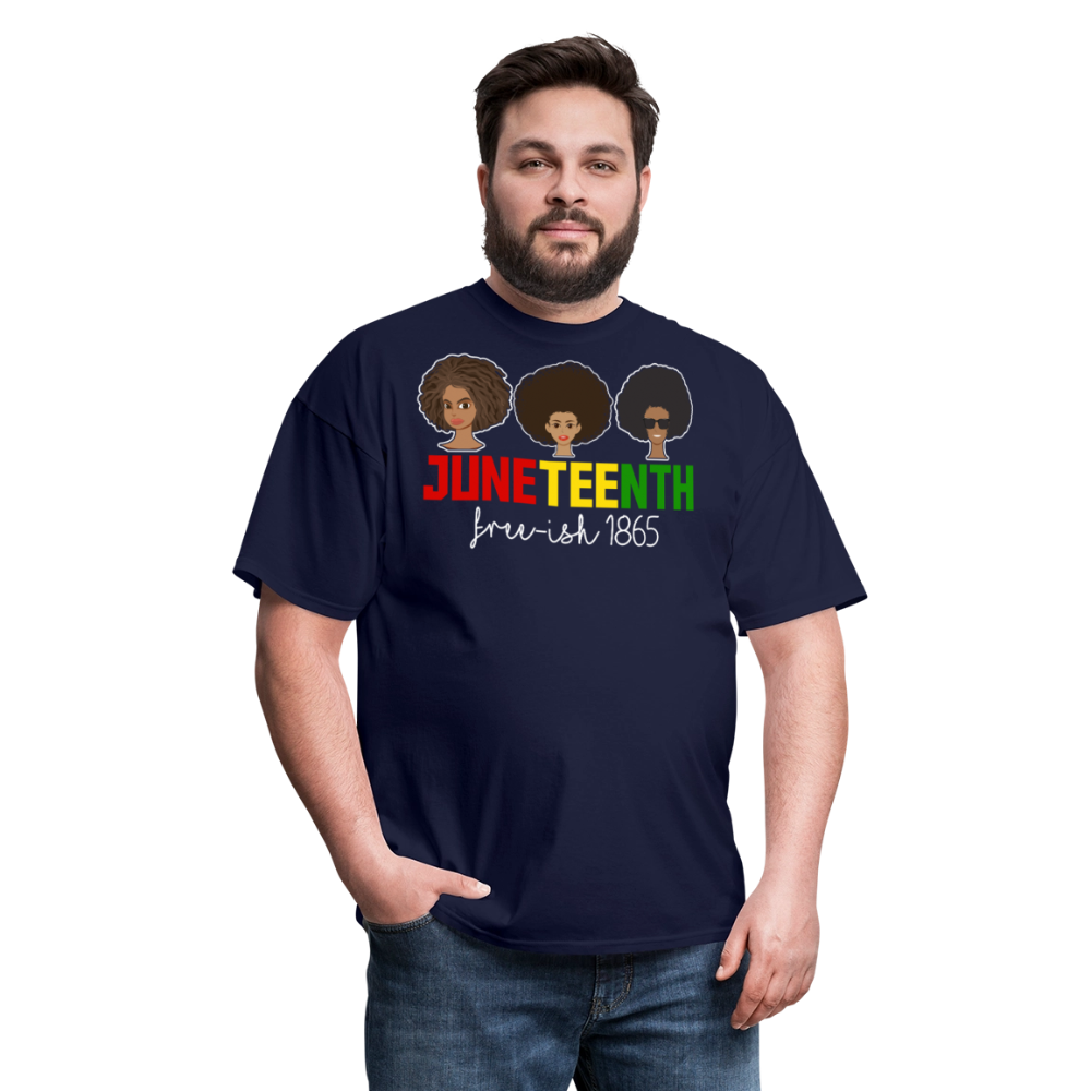 African American heritage Tee 1865 Juneteenth Free-ish T-shirt - navy
