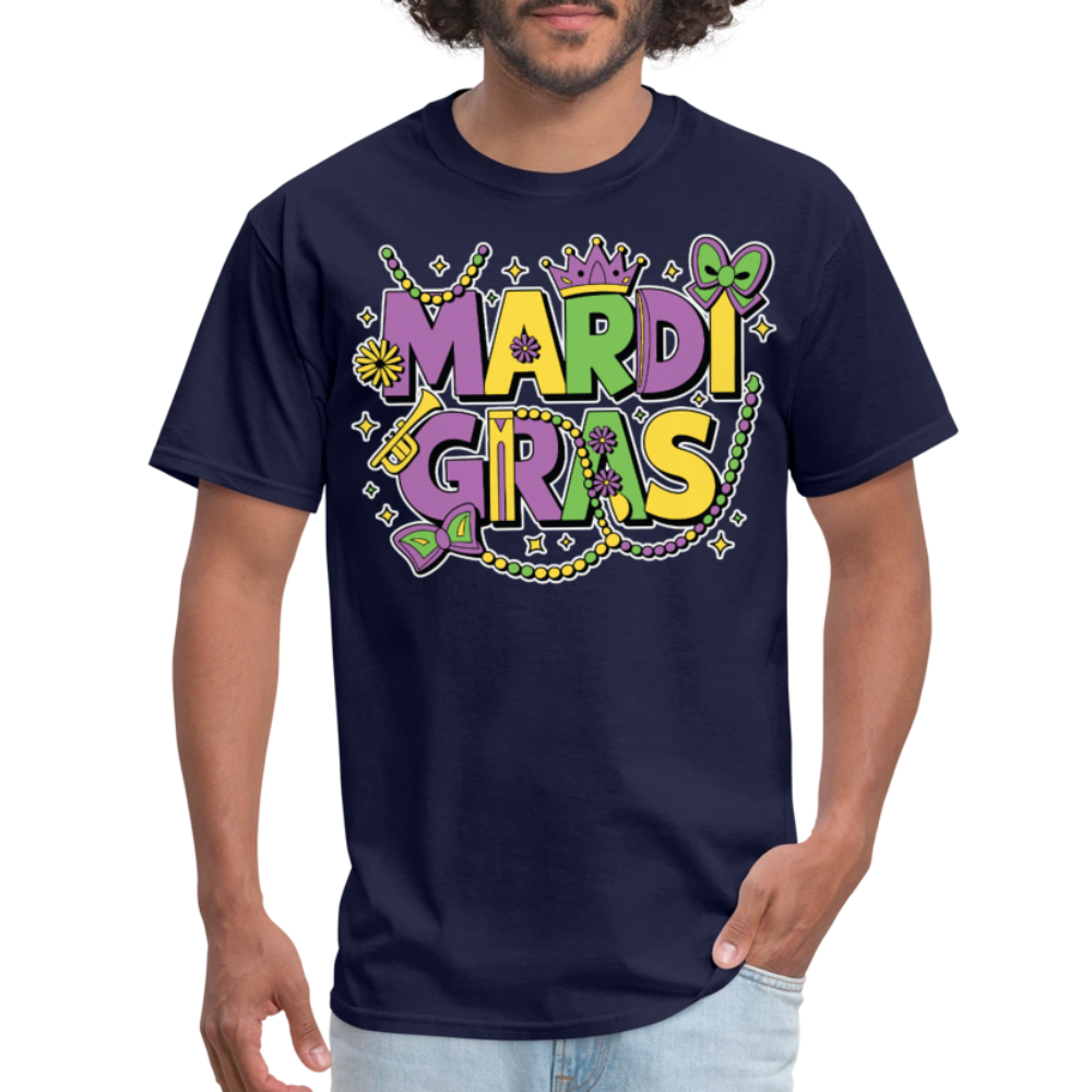 Funny and festive Mardi Gras shirts Mardi Gras Crown T-shirt - navy