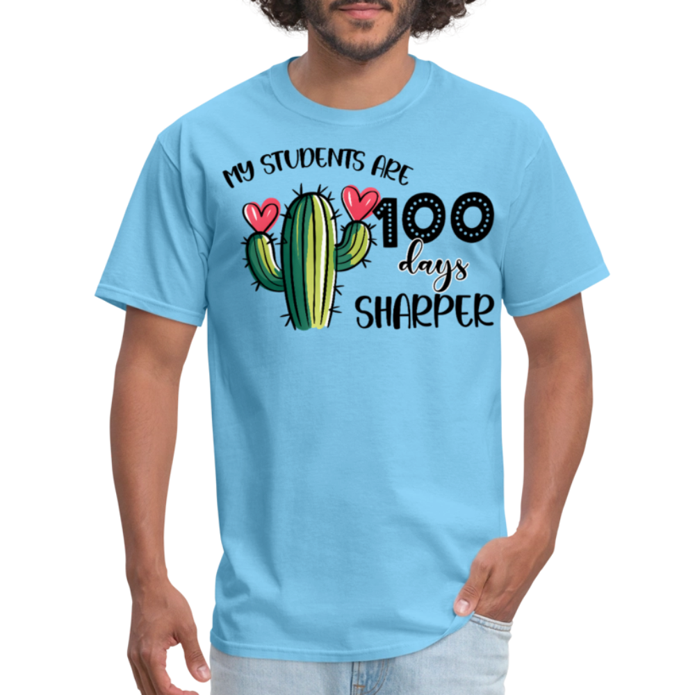 100th Day Of School Outfit For Teachers Cactus Theme 100 Days T-shirt - aquatic blue