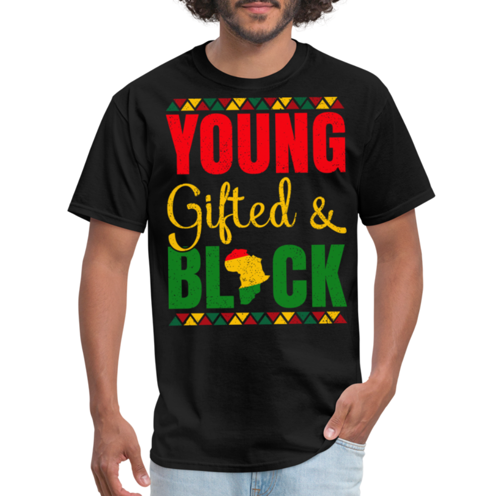 African Heritage Tee Young Gifted and Black T-Shirt - black