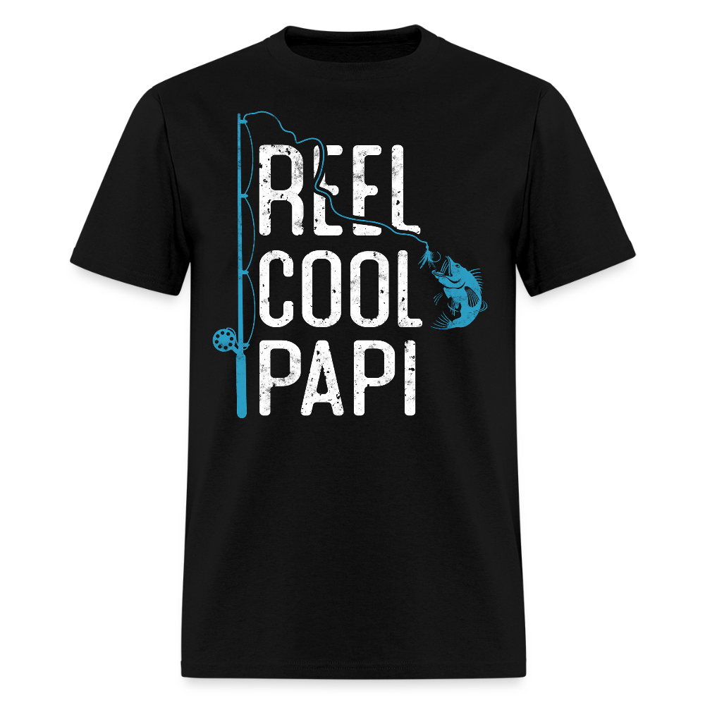 Reel Cool Papi Cool Dad Fishing T-shirt - black