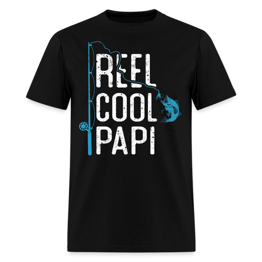 Reel Cool Papi Cool Dad Fishing T-shirt - black
