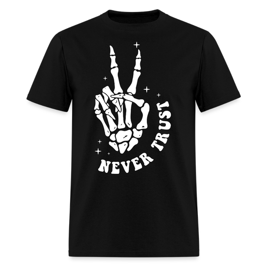Never Trust Skeleton Hand T-Shirt - black