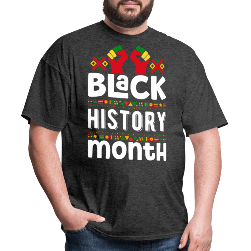 Juneteenth and Black History Celebration Shirt African heritage T-shirt - heather black