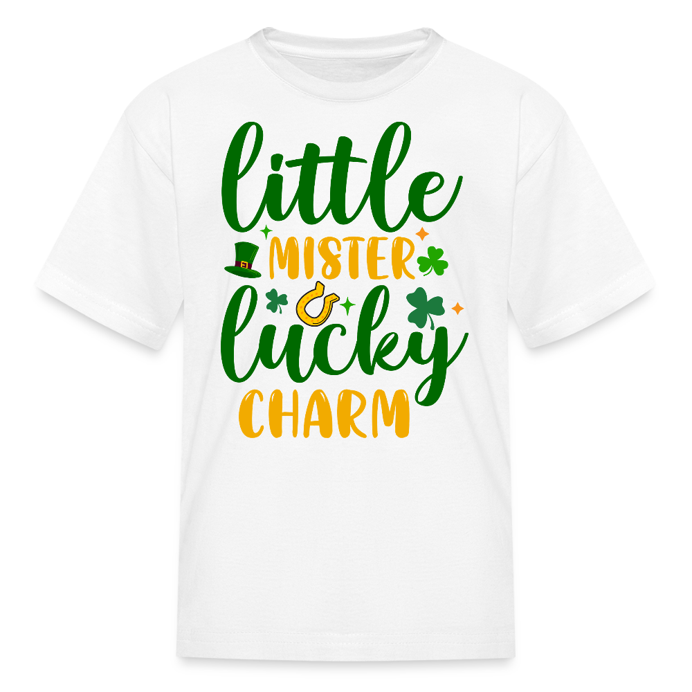 Little Mister Lucky Charm Kids T-shirt - white