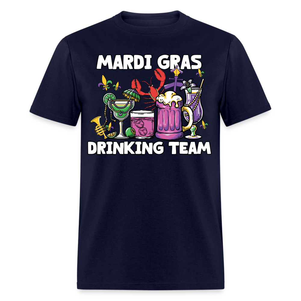 Beer And Cocktail Lover Mardi Gras Tee Mardi Gras Drinking Team T-shirt - navy