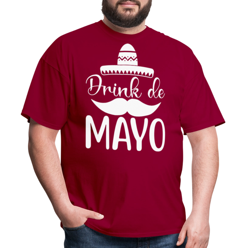 Drink De Mayo Party Shirt Cinco de Mayo Drinking T-shirt - dark red