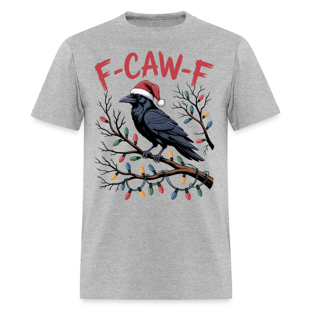Funny Christmas Raven F-CAW-F Holiday T-Shirt - heather gray