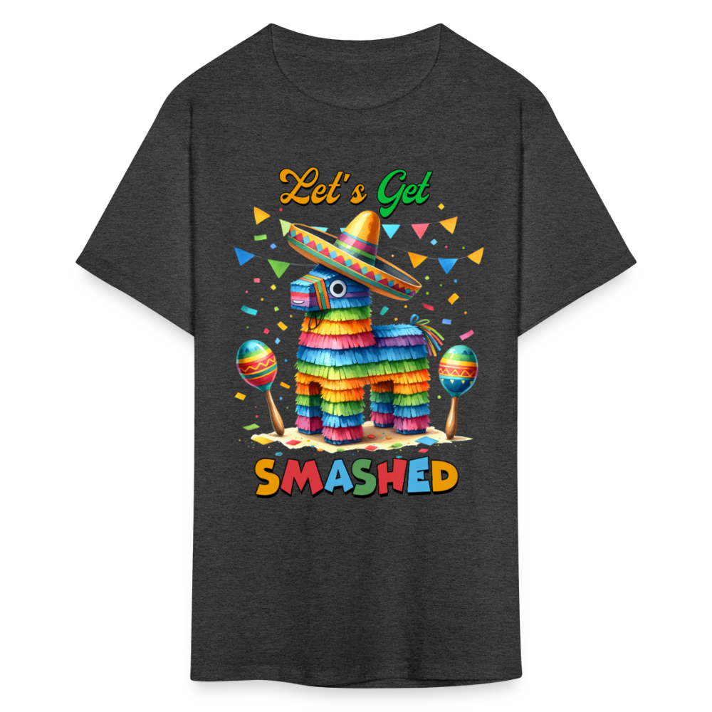 Funny Cinco De Mayo Party Shirt Let's Get Smashed Piñata T-shirt - heather black