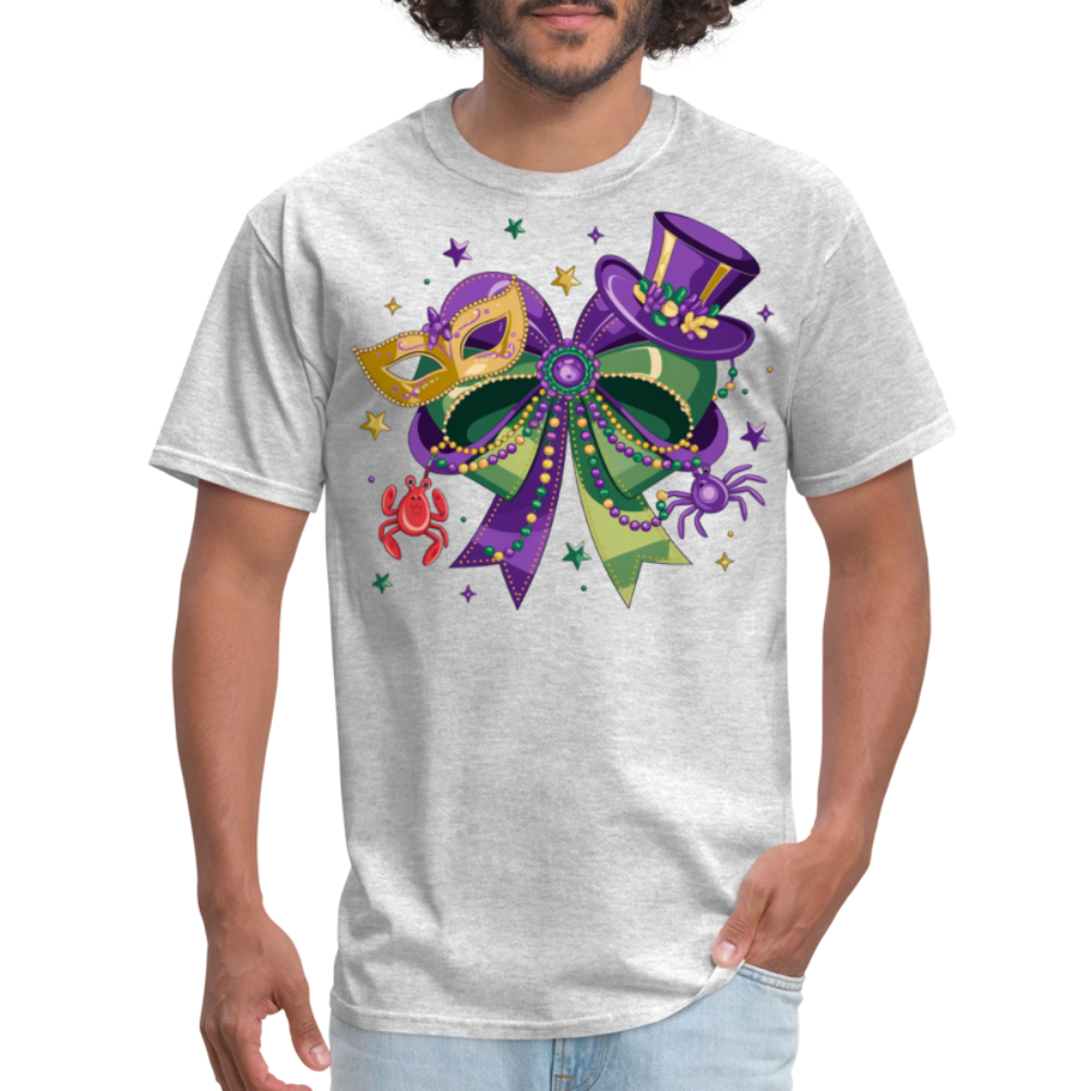 Colorful Masquerade Mask Tee for Fat Tuesday Funny Mardi Gras T-shirt - heather gray