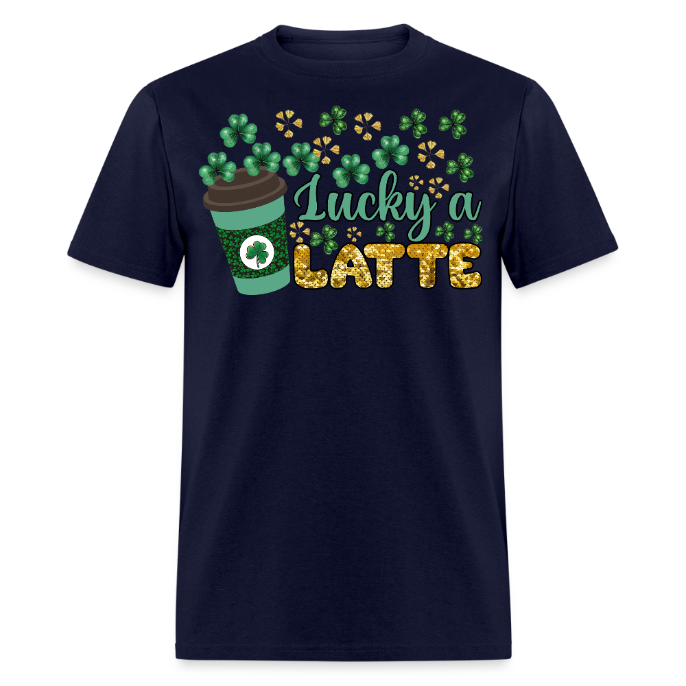 St Patrick’s Day Coffee Lucky A Latte T-shirt - navy