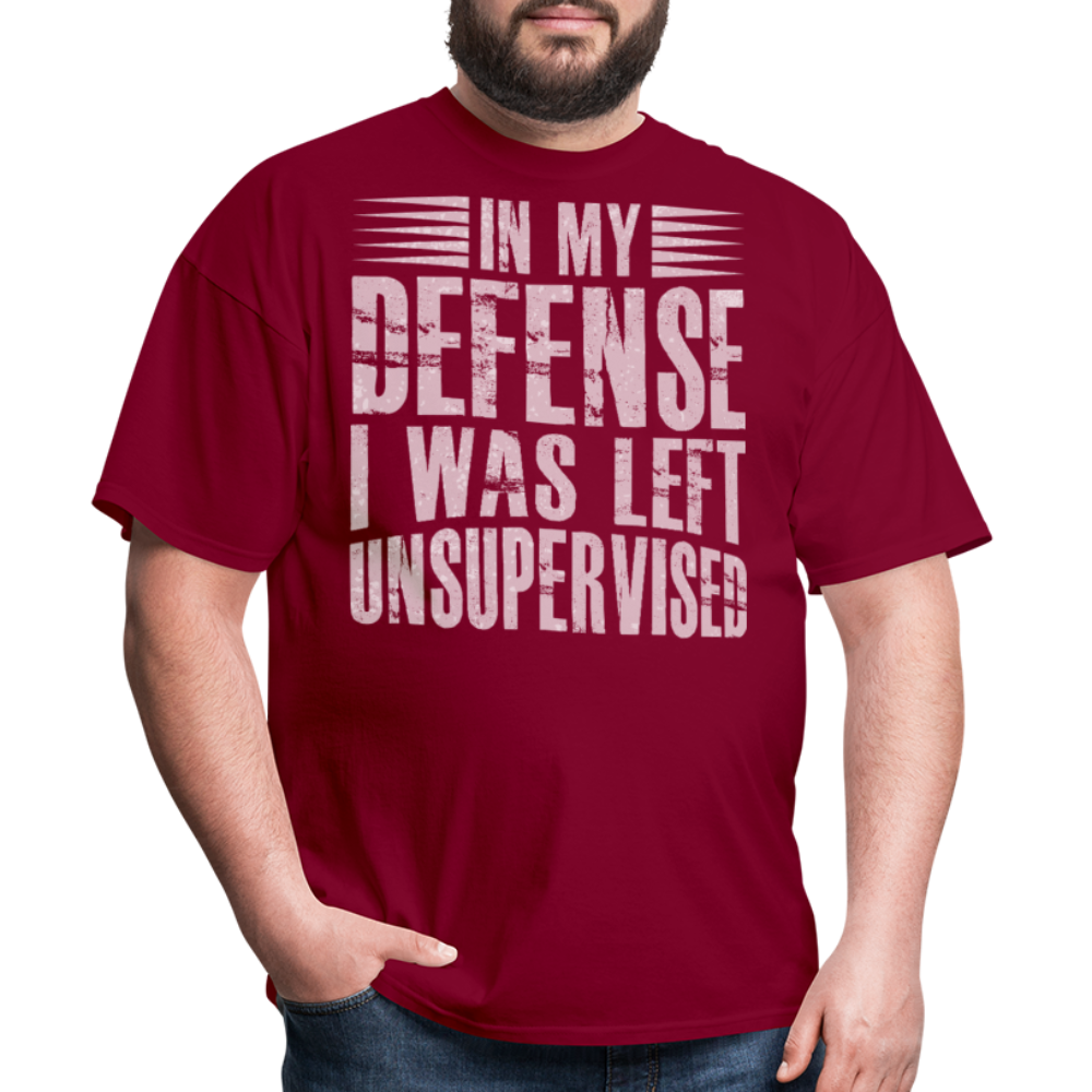 Unique In My Defense Graphic Tees Unisex Classic T-Shirt - burgundy