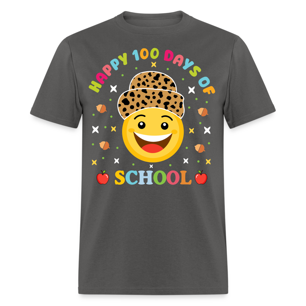 Leopard Print 100 Days Of School Shirt For Teachers Unisex T-Shirt - charcoal