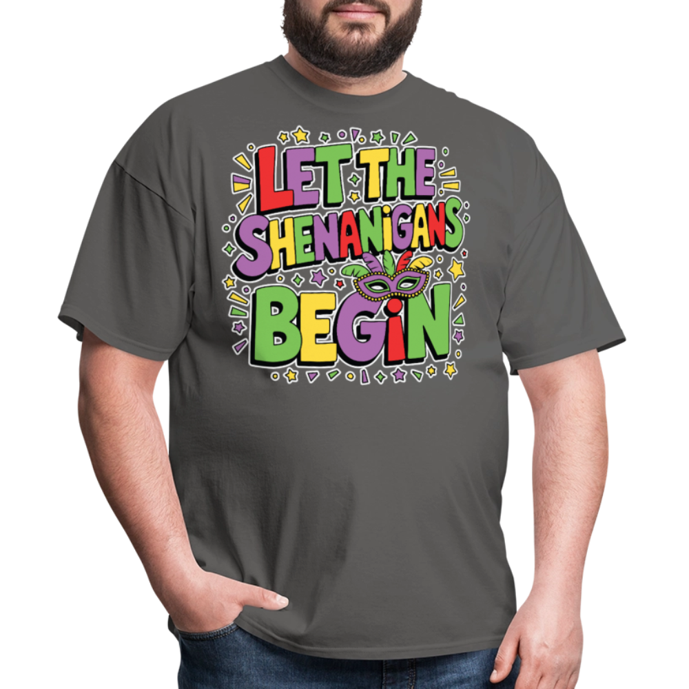 Masquerade Theme Party Outfit Let the Shenanigans Begin Classic T-Shirt - charcoal