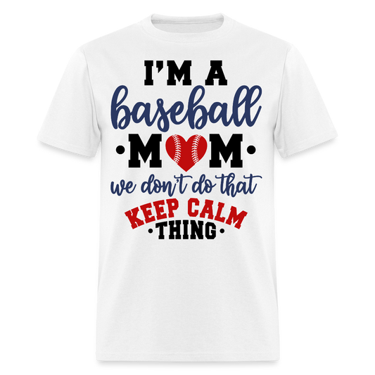 Baseball Mom Graphic Tee For Sports Moms T-shirt - white