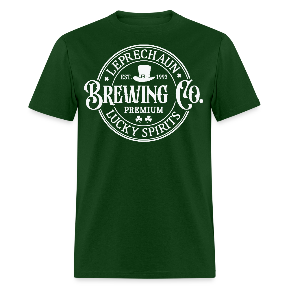 St Patrick’s Day Craft Beer Graphic Tee Funny Leprechaun Drinking T-shirt - forest green