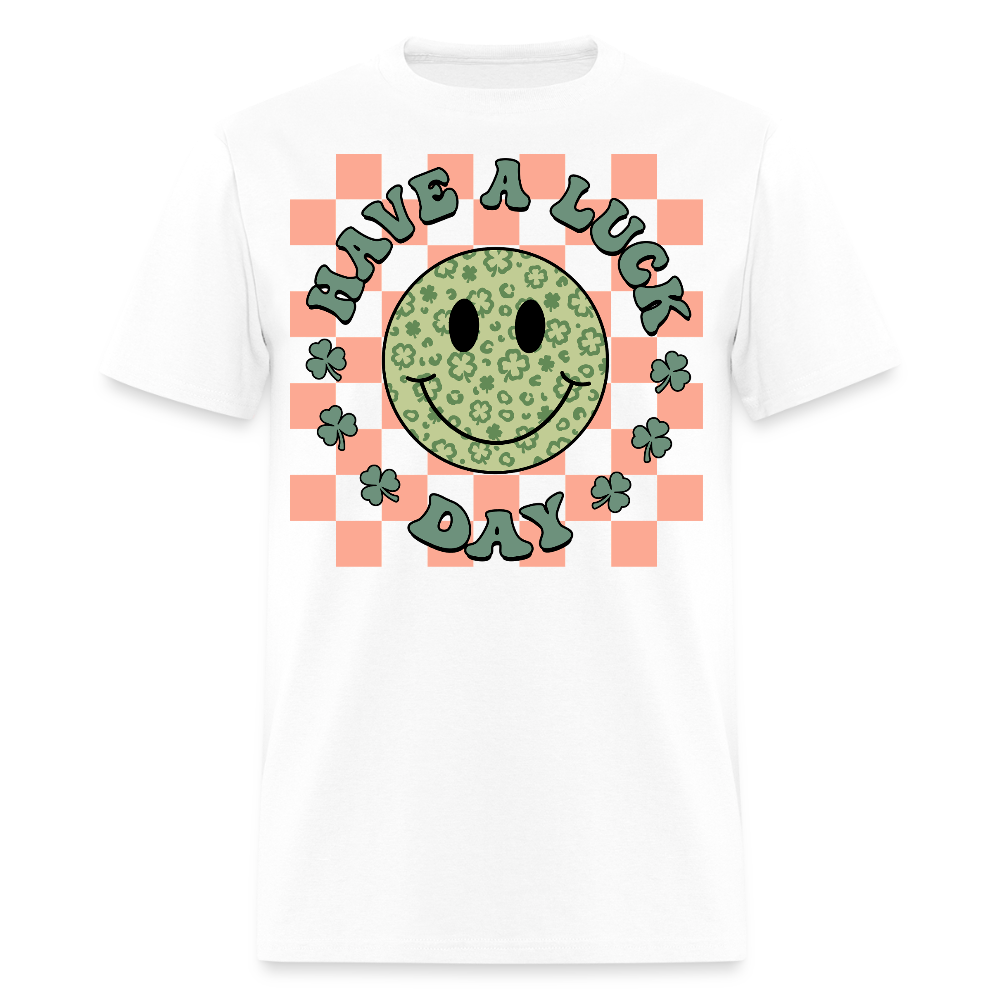 Retro Lucky Charm Graphic Tee Have A Lucky Day T-shirt - white