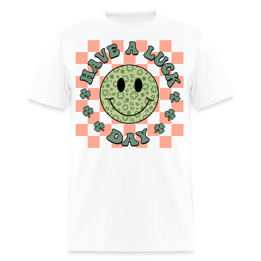 Retro Lucky Charm Graphic Tee Have A Lucky Day T-shirt - white