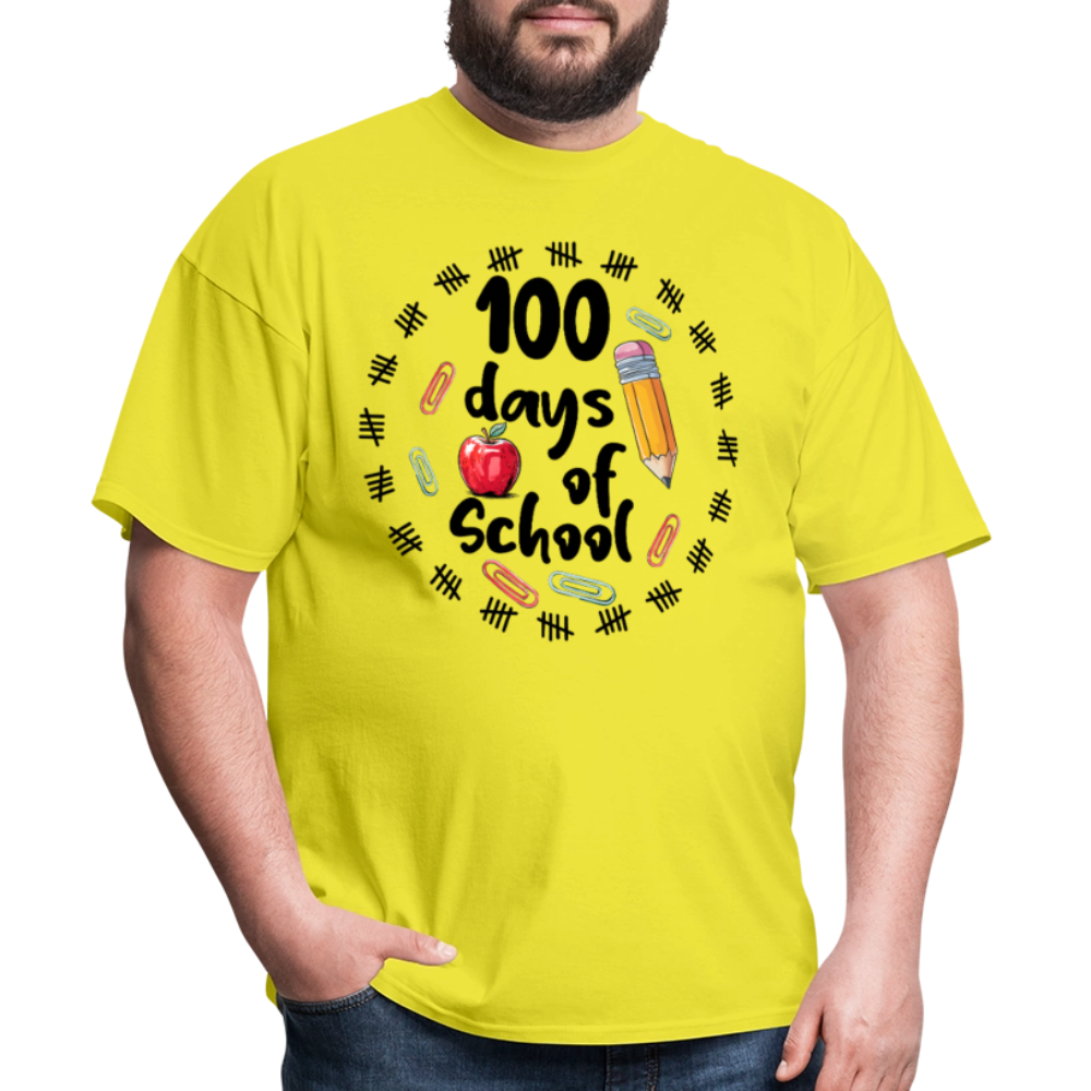 100 Days of School Shirt For Teachers Dino 100th Oay Of School T-shirt - yellow