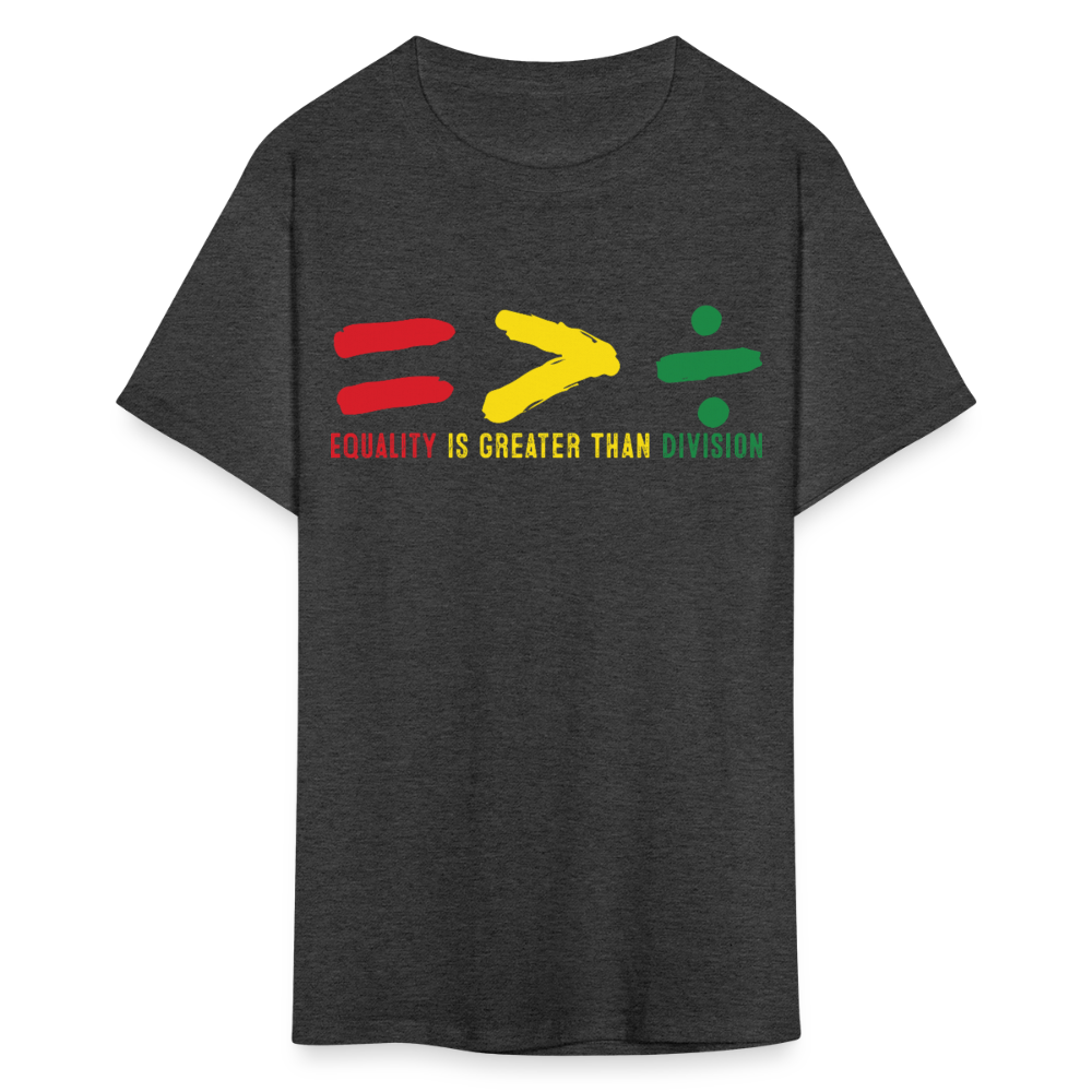 Black History Month Tee Equality Over Division T-Shirt - heather black