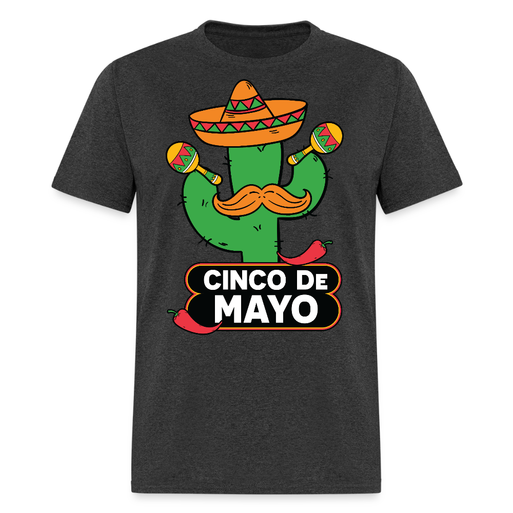 Mexican Fiesta Party Tee Funny Cinco De Mayo Cactus T-shirt - heather black