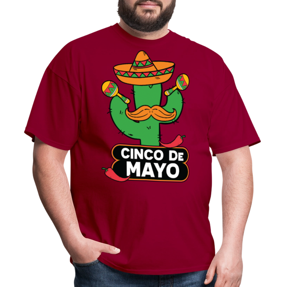 Mexican Fiesta Party Tee Funny Cinco De Mayo Cactus T-shirt - dark red