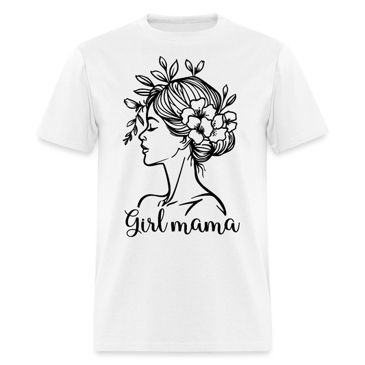 Trendy Girl Mama Graphic Floral Mom Life T-shirt - white