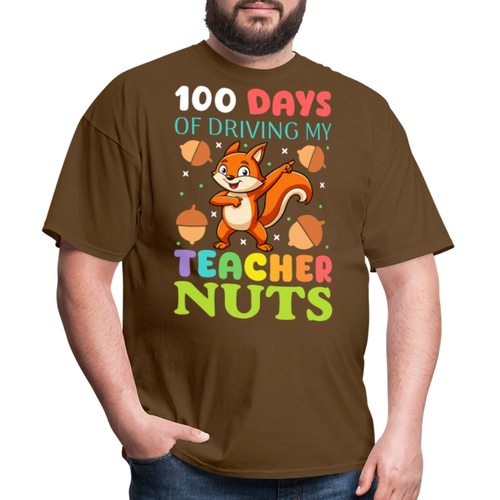 100 Days Of Driving My Teacher Crazy Shirt Funny School Teacher T-shirt - brown