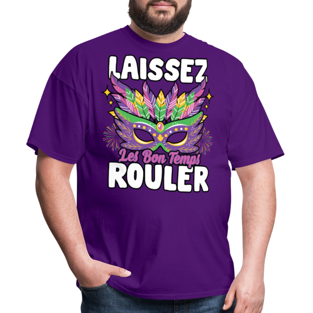 Mardi Gras Party Tee Laissez Les Bon Temps Roule T-shirt - purple