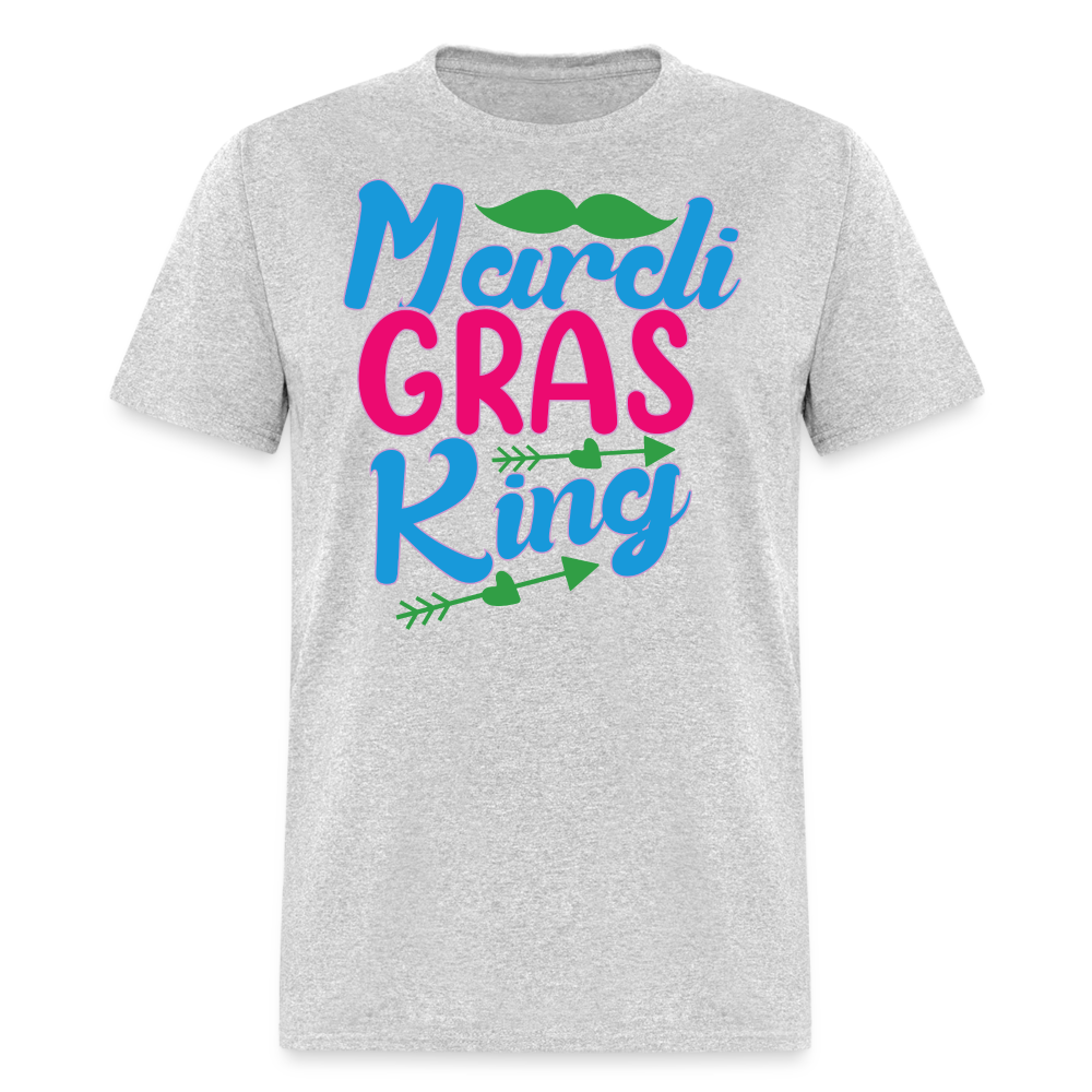 Mardi Gras King Shirt For Men Funny Mardi Gras Party T-shirt - heather gray