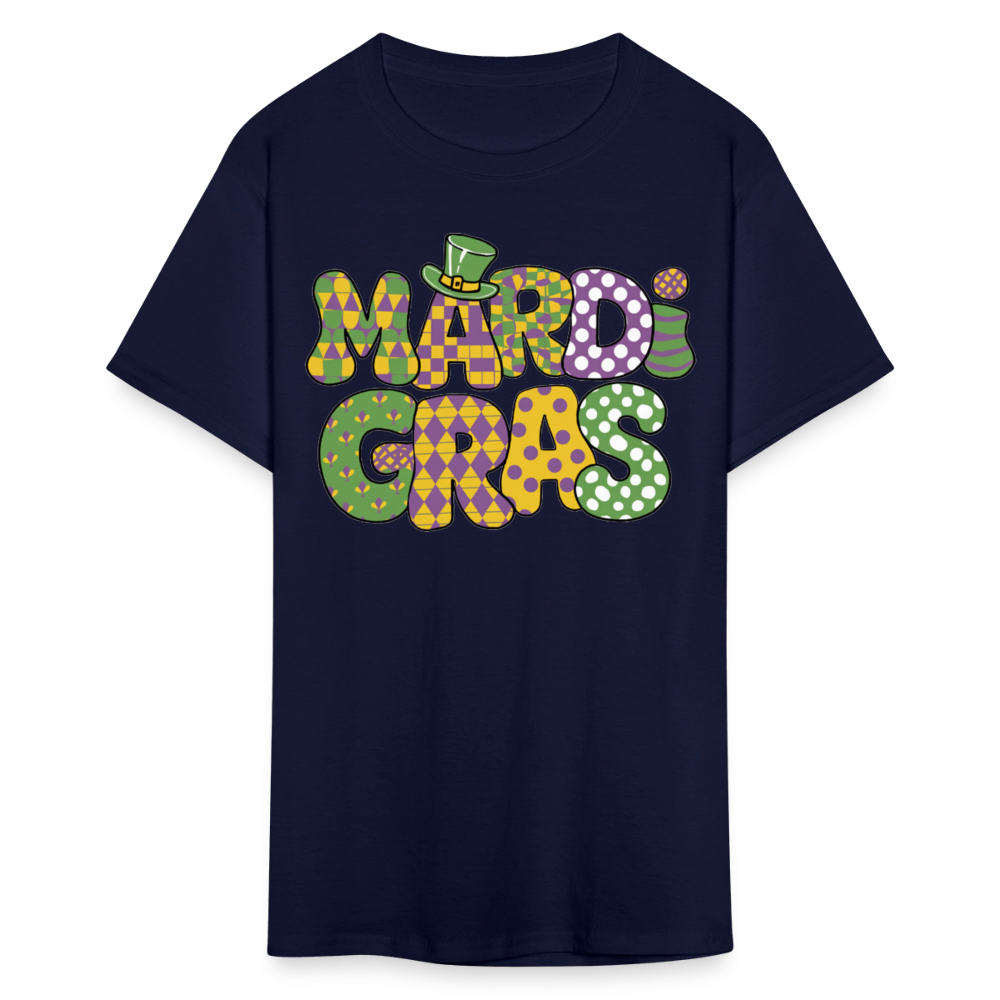 Colorful Mardi Gras Graphic Tee For Fat Tuesday Unisex T-Shirt - navy