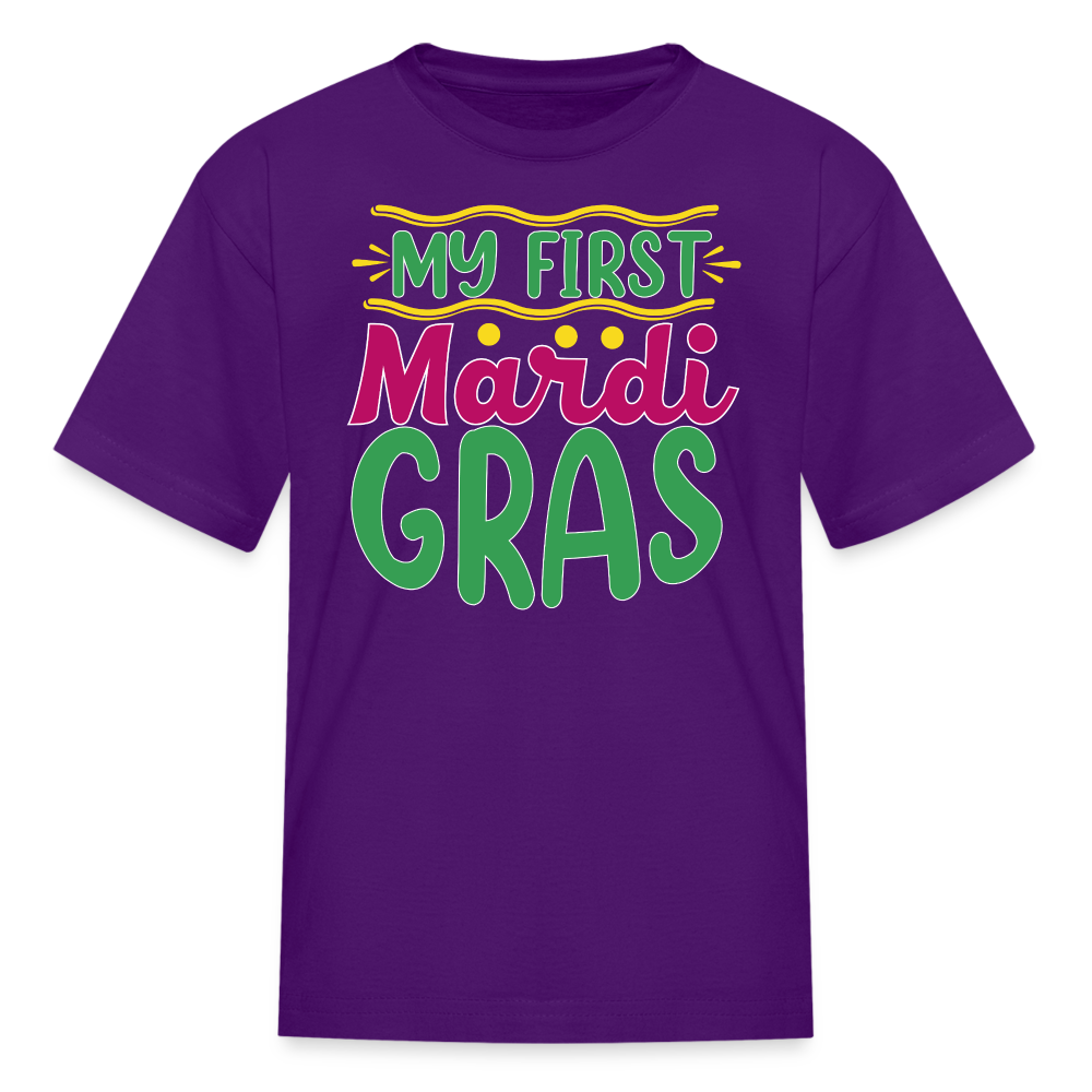 Baby’s First Mardi Gras Outfit Colorful Festival T-shirt - purple