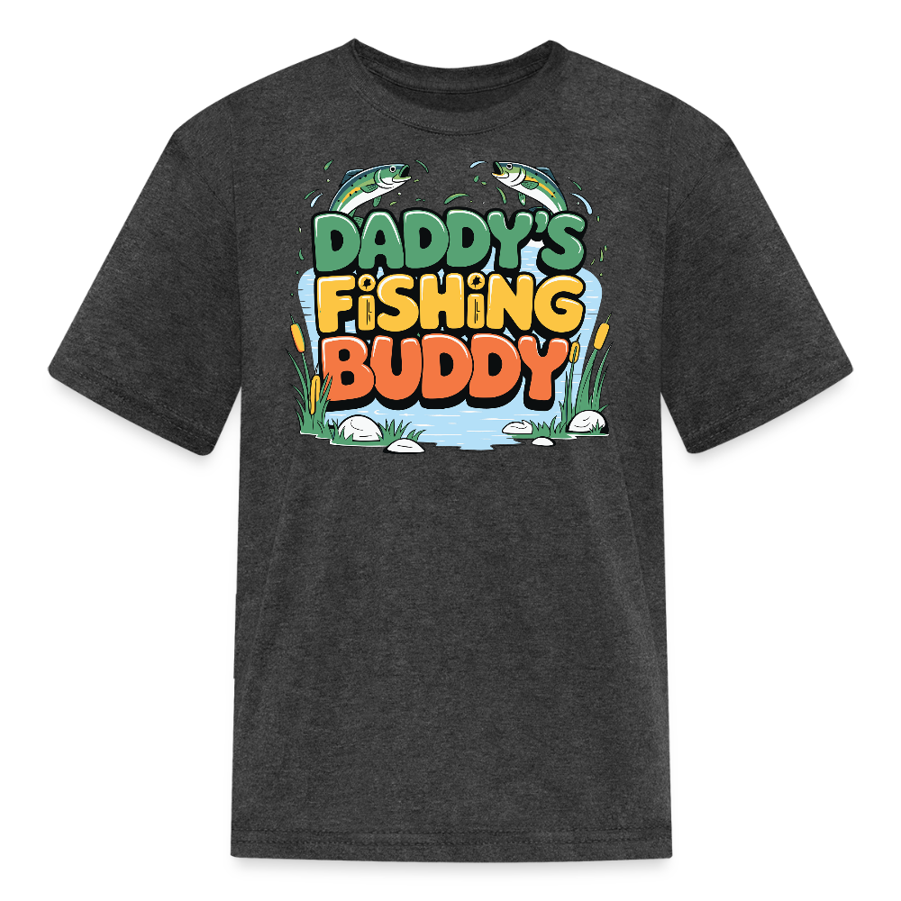 Daddy's Fishing Buddy Toddler T-shirt - heather black
