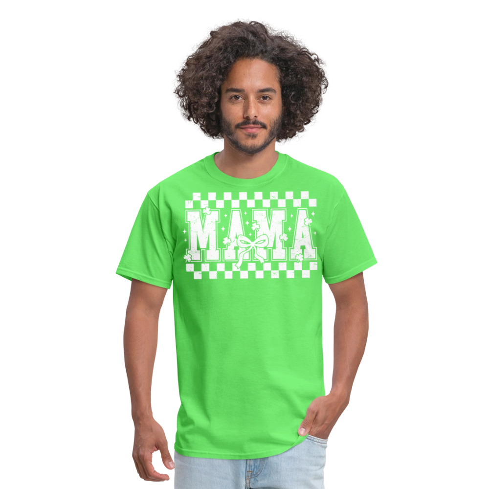 Distressed Mama Clover St. Patrick's Day Gift Tee - kiwi