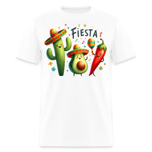 Cinco De Mayo Cartoon Design Tee Cute Avocado And Cactus Fiesta T-shirt - white