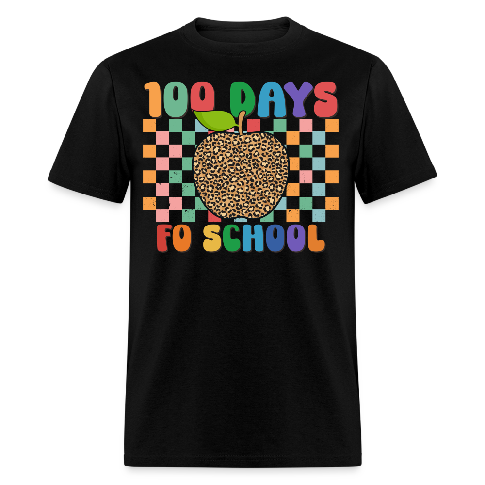 Leopard Print 100 Days of School Shirt Teacher Gifts Unisex T-shirt - black