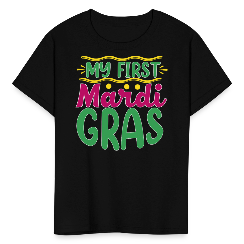 Baby’s First Mardi Gras Outfit Colorful Festival T-shirt - black