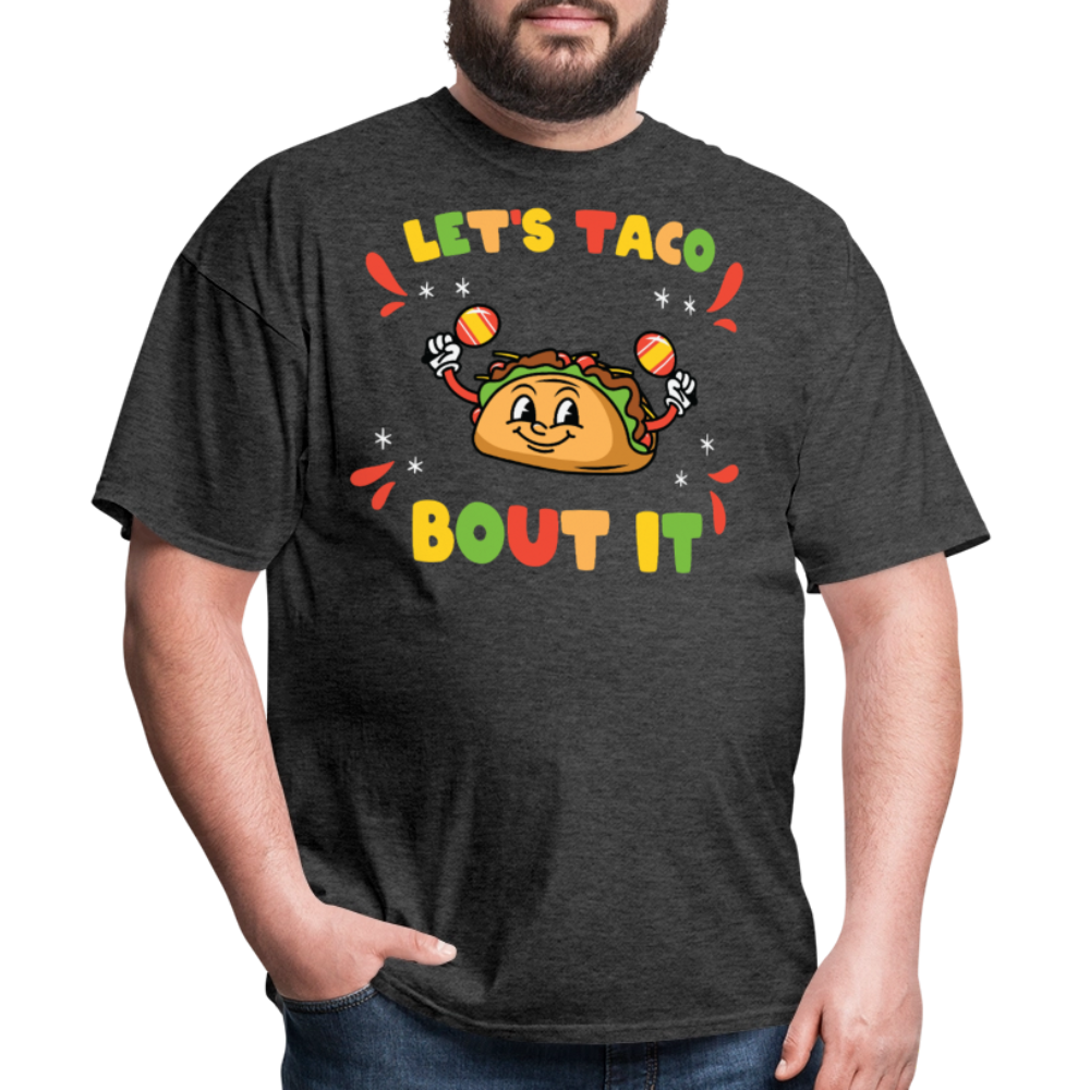 Mexican Food Lovers Tee Let's Taco Bout It T-shirt - heather black