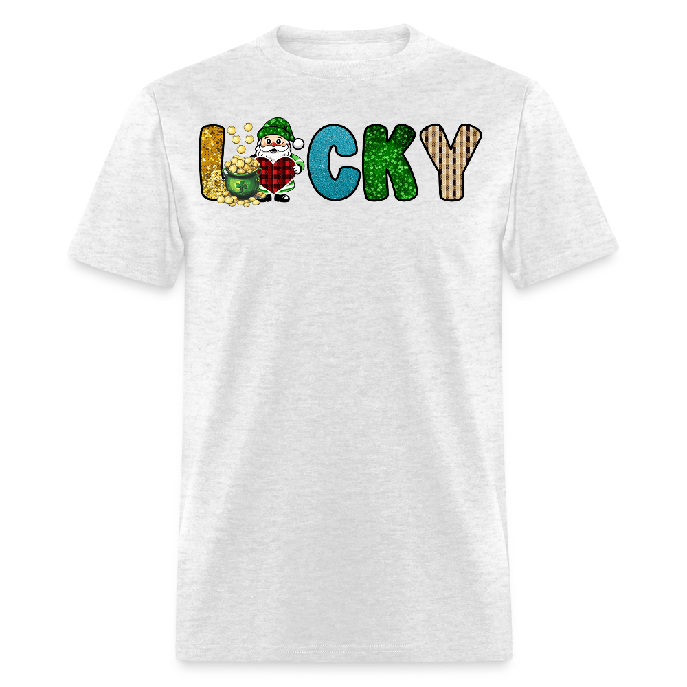 St Patrick’s Day Lucky Gnome T-shirt - light heather gray