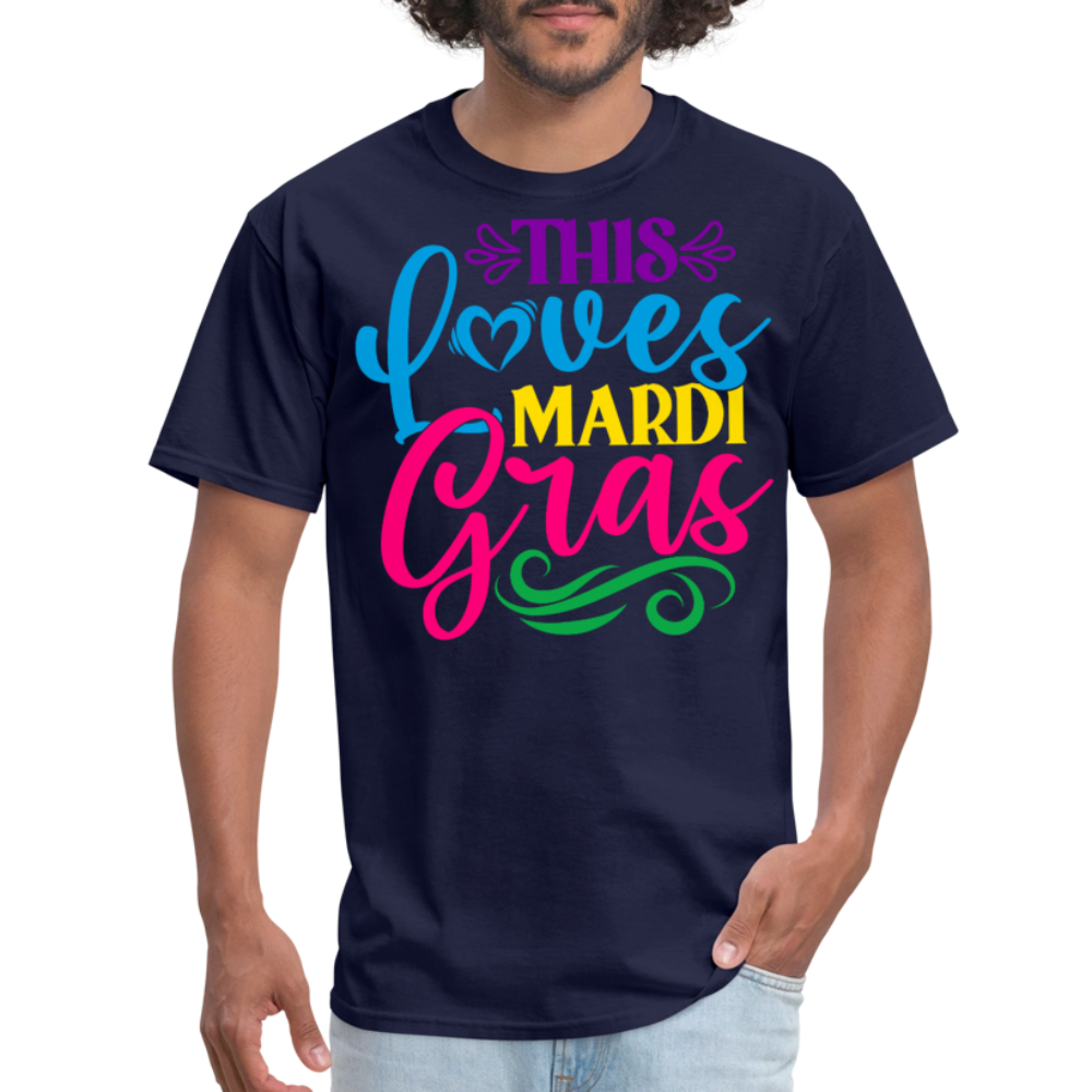 Colorful Loves Mardi Gras Festival Unisex T-shirt - navy