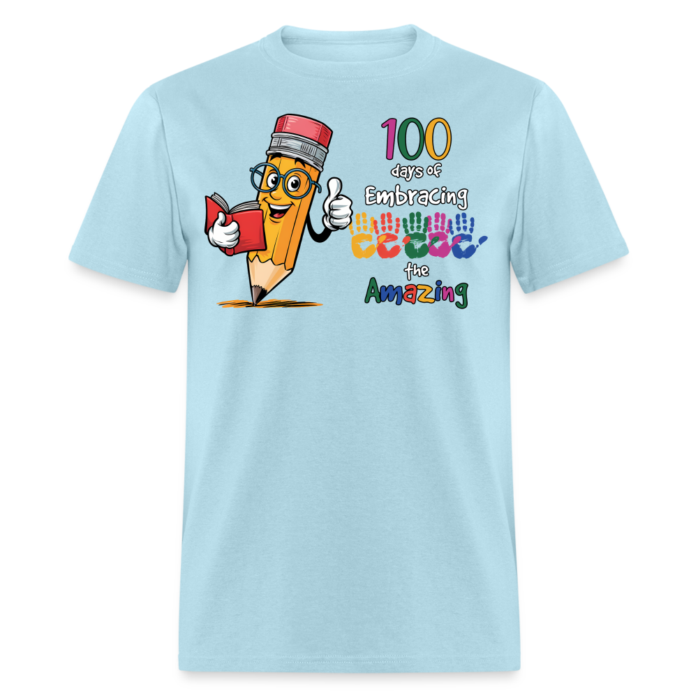 100 Days Of Embracing Learning Tee Back To School Teacher Gifts T-shirt - powder blue