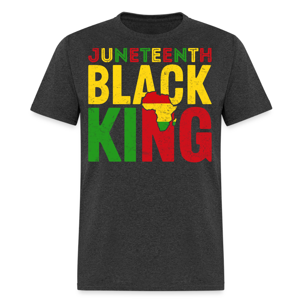 Black King African Pride Juneteenth T-shirt - heather black