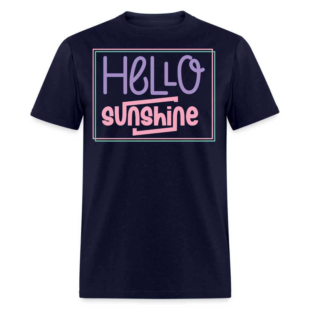 Cute Hello Sunshine Pastel Aesthetic T-shirt - navy