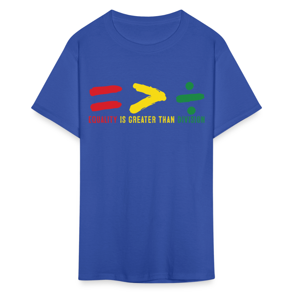 Black History Month Tee Equality Over Division T-Shirt - royal blue